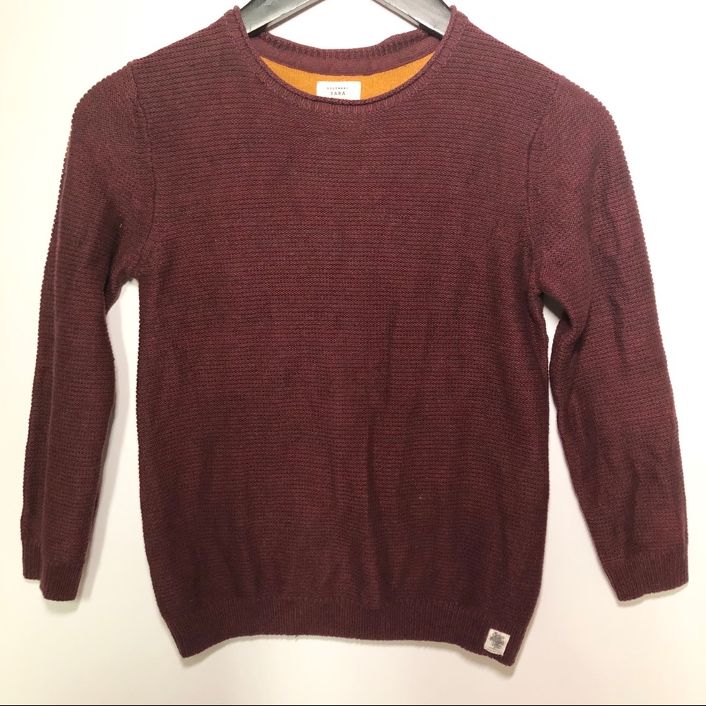 Boys Zara Knitwear Sweater, Red/Wine, size 8